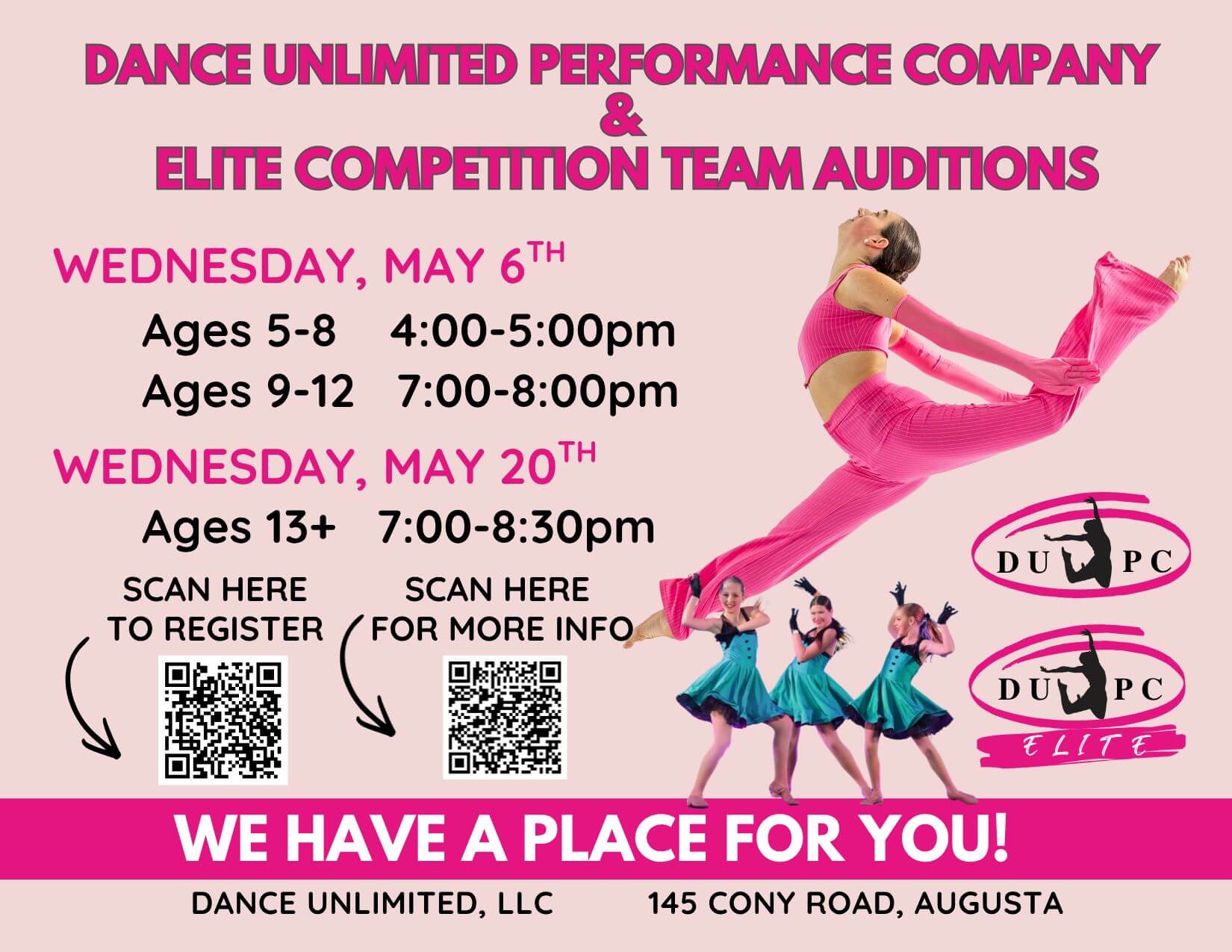 Company Audition Flyer | Dance Unlimited Competition Team