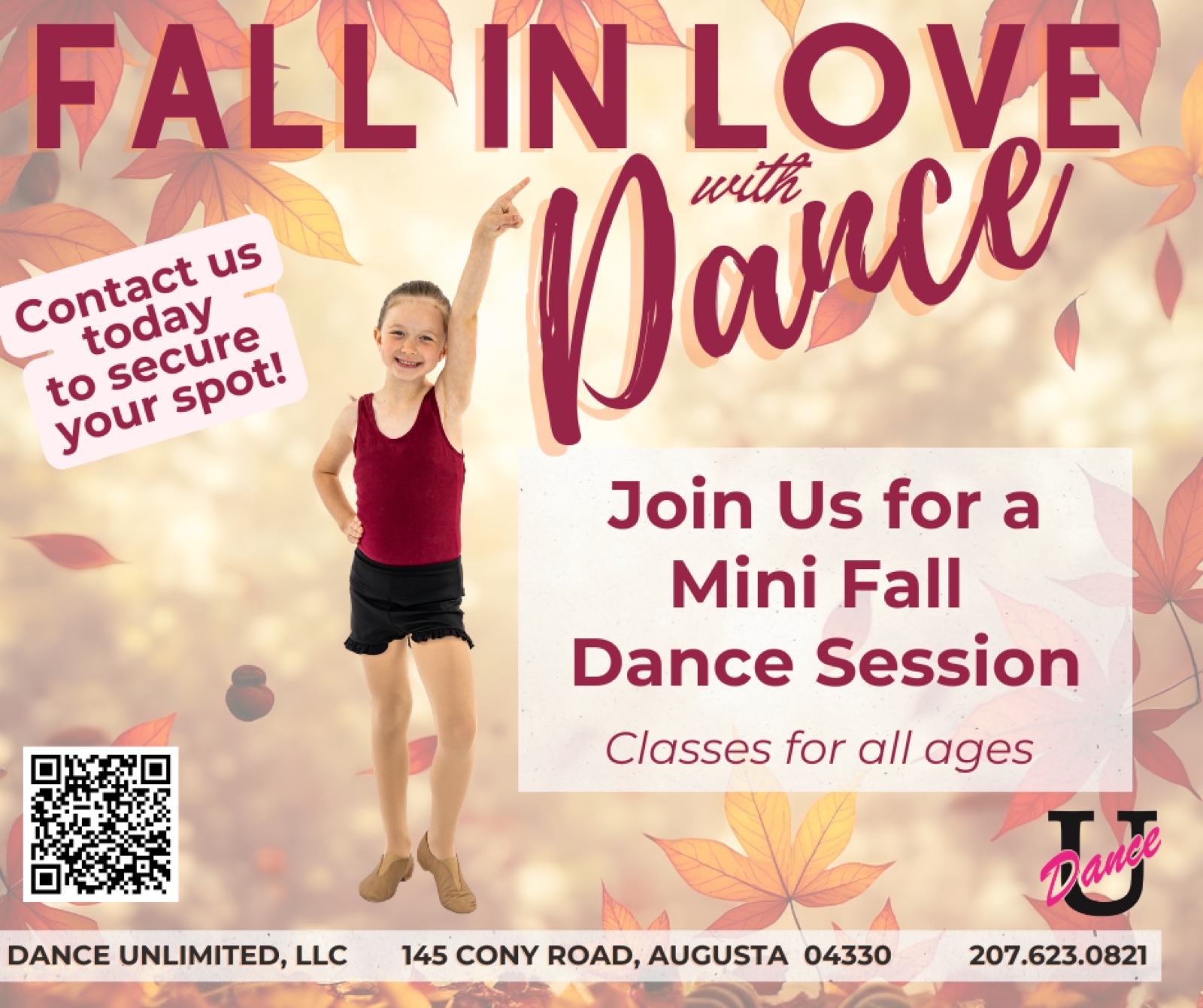 fall dance class flyer at dance unlimited